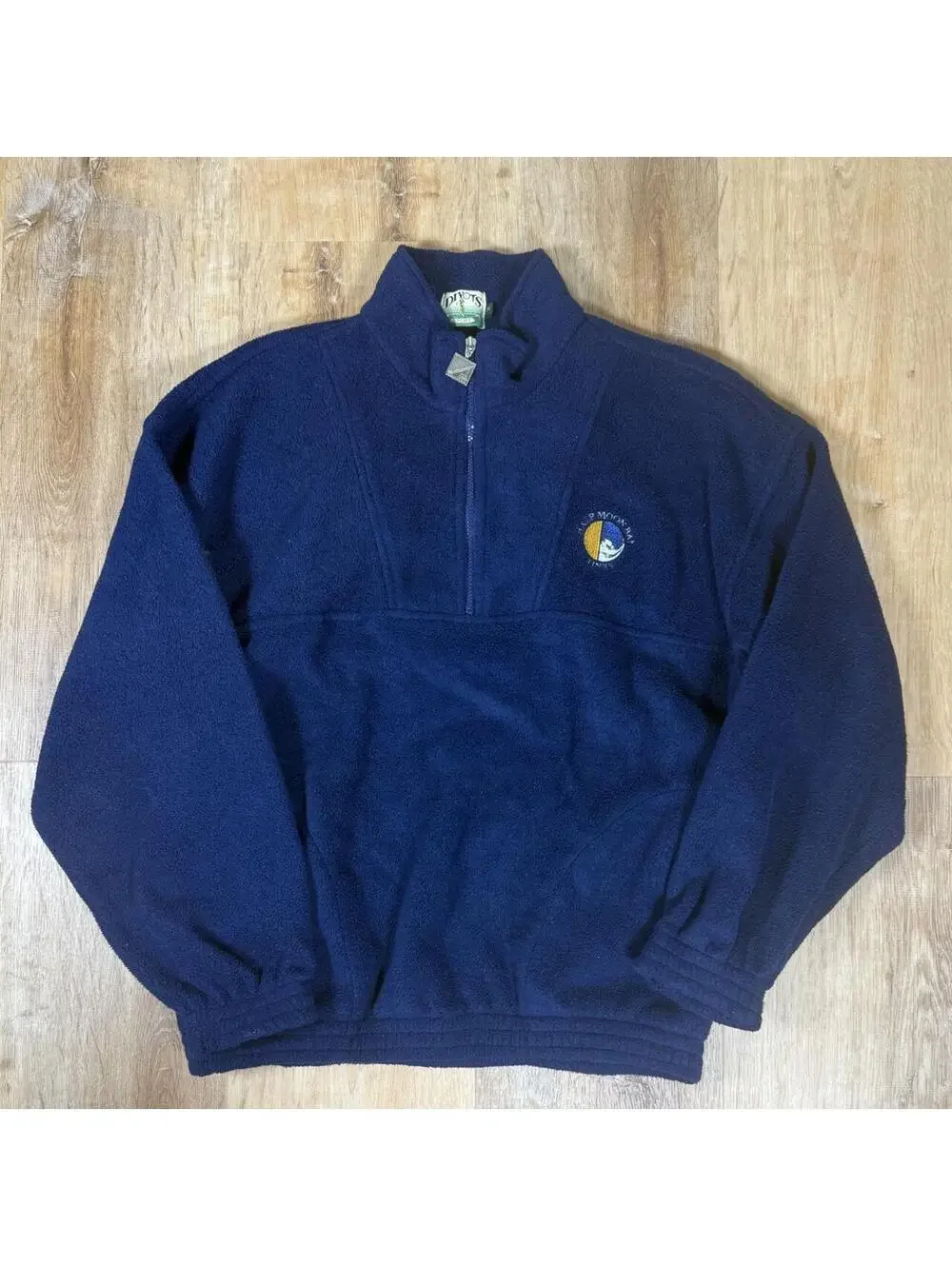 90s Half Moon Bay, California Navy Quarter-Zip Fleece – Size M/L